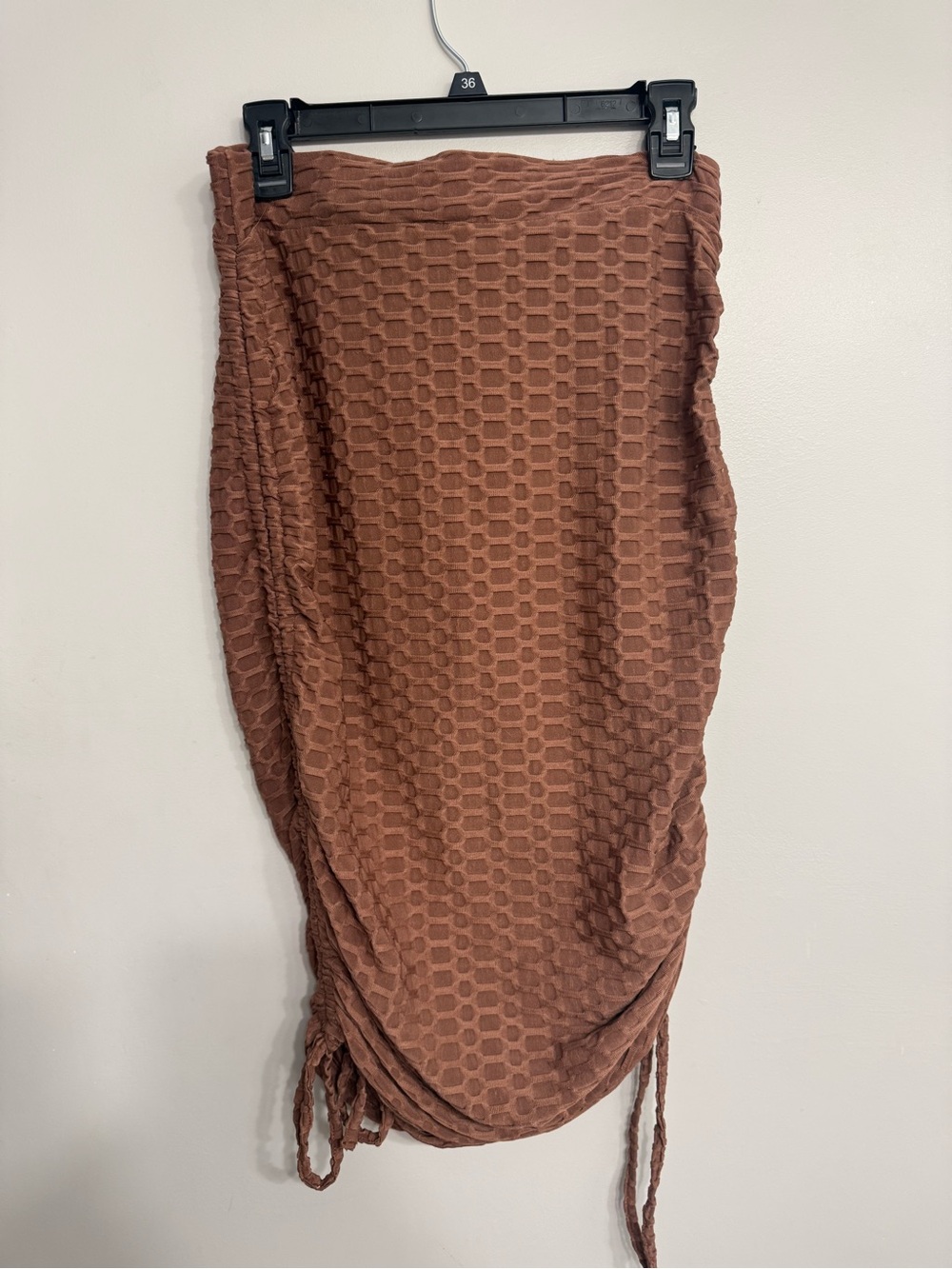 Love Nation Brown Textured Midi Skirt
